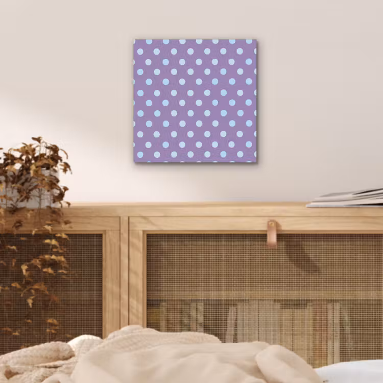 Alu-Dibond-Bild - Lila – Blau – Geometrisch – Punkte – Polka Dot – Muster — 4