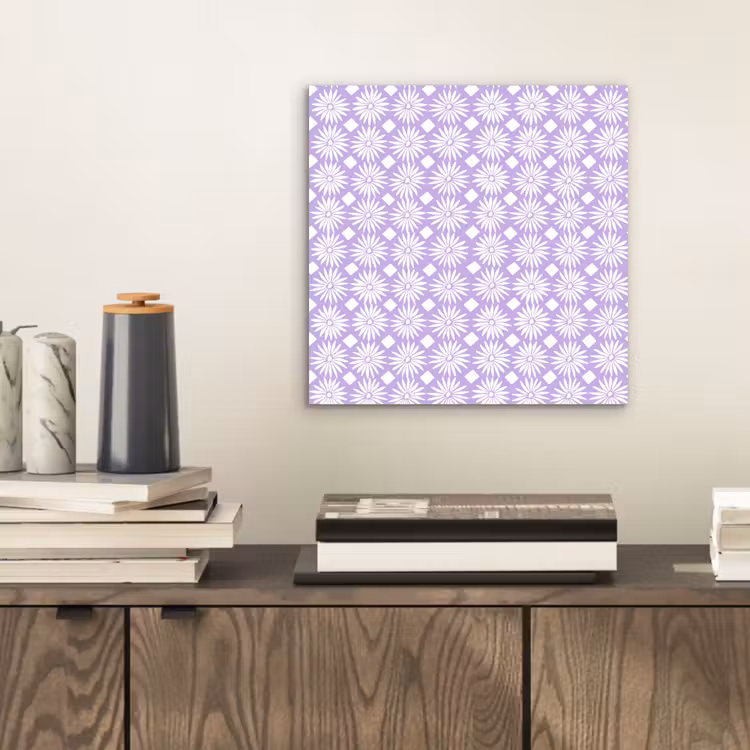 Alu-Dibond-Bild - Lila – Botanisch – Blumen – Gänseblümchen – Muster — 2