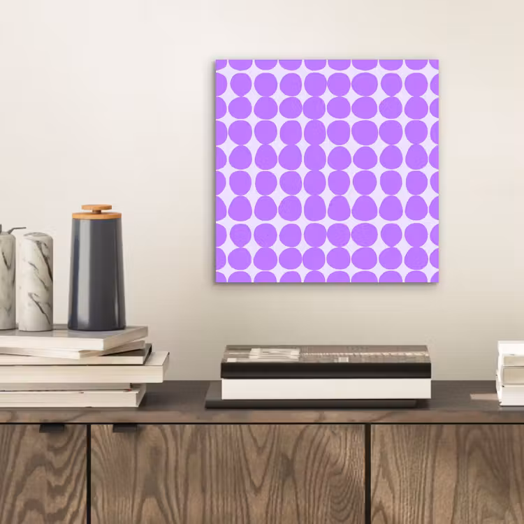 Alu-Dibond-Bild - Lila – Geometrisch – Punkte – Polka Dot – Muster — 2