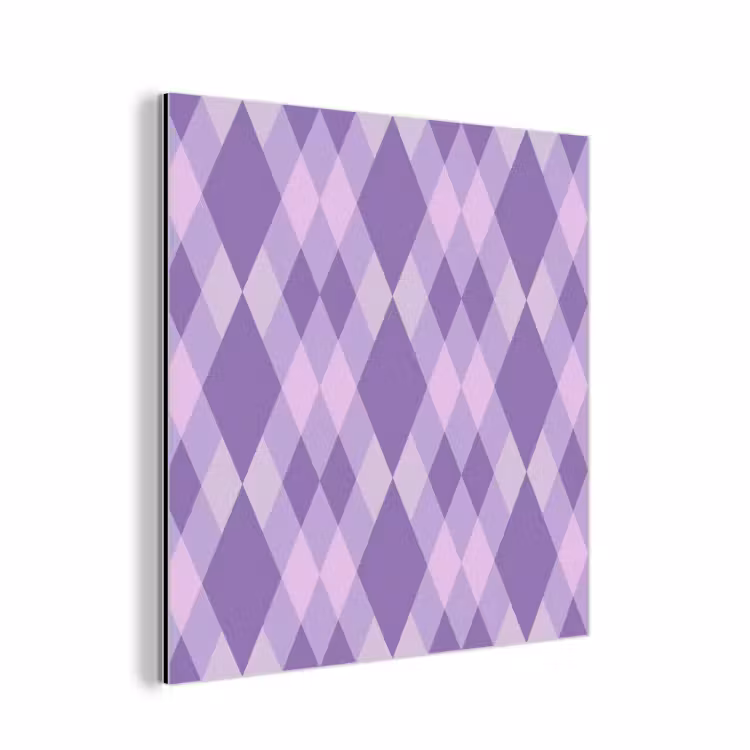 Alu-Dibond-Bild - Lila – Geometrisch – Rauten – Argyle – Muster — 1