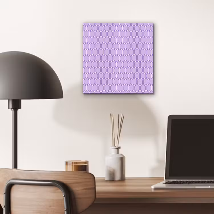 Alu-Dibond-Bild - Lila – Geometrisch – Wabenmuster – Bienenwabe – Muster — 6