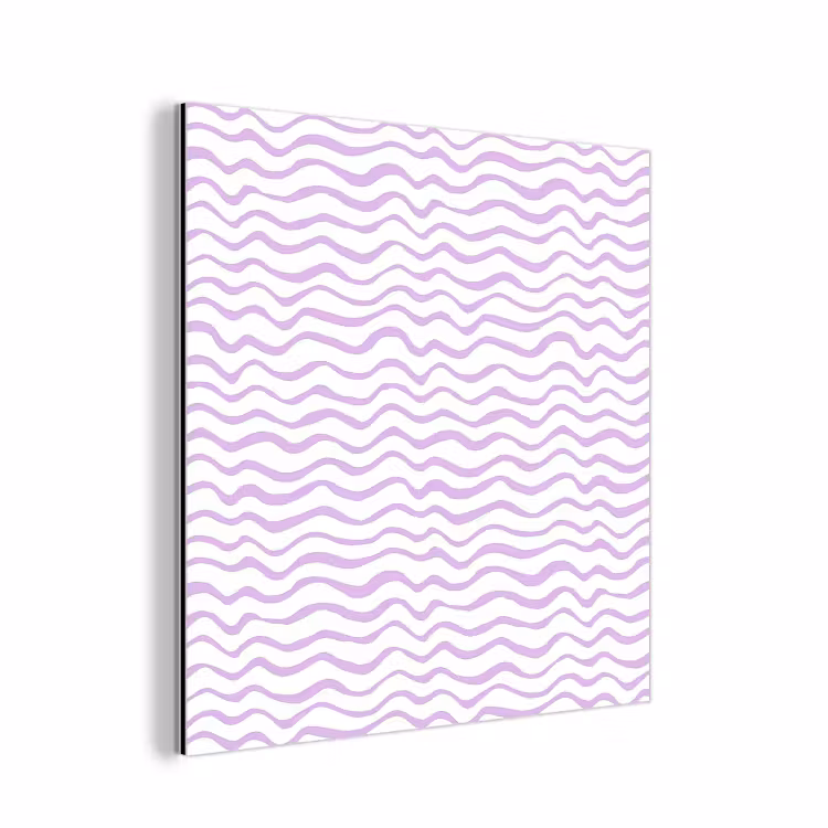 Alu-Dibond-Bild - Lila – Geometrisch – Wellen – Linien – Muster — 1