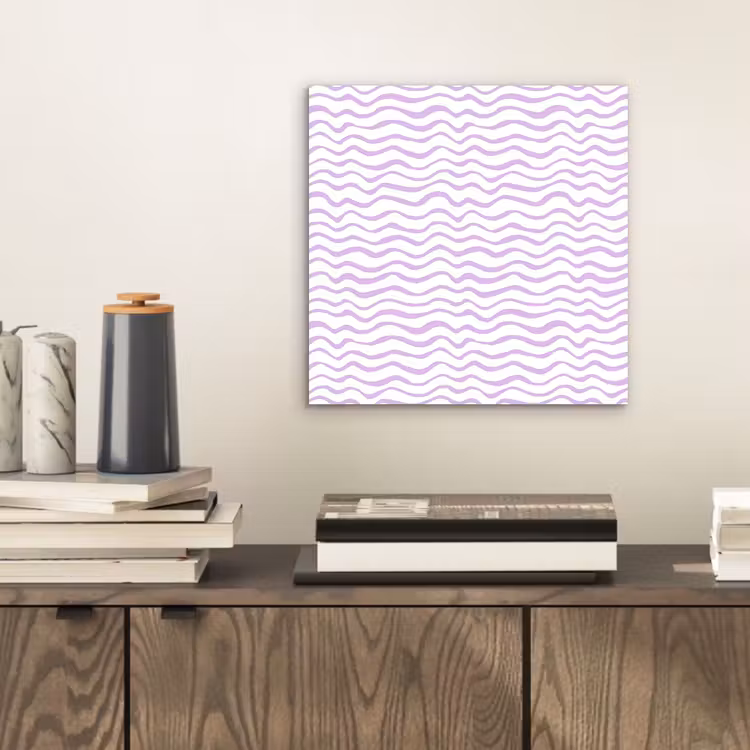 Alu-Dibond-Bild - Lila – Geometrisch – Wellen – Linien – Muster — 2