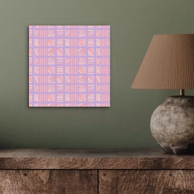 Alu-Dibond-Bild - Lila – Rosa – Geometrisch – Streifen – Blöcke – Muster — 3