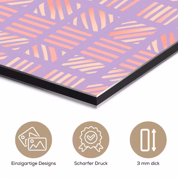 Alu-Dibond-Bild - Lila – Rosa – Geometrisch – Streifen – Blöcke – Muster — 7