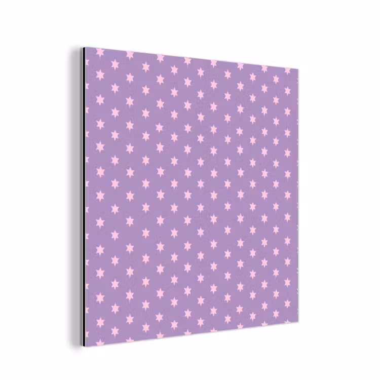 Alu-Dibond-Bild - Lila – Rosa – Sterne – Geometrisch – Muster — 1