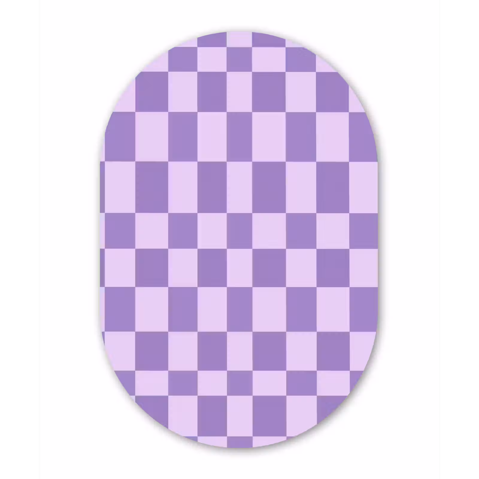 Alu-Dibond-Bild Oval - Lila – Geometrisch – Schachbrettmuster – Blöcke – Muster — 1
