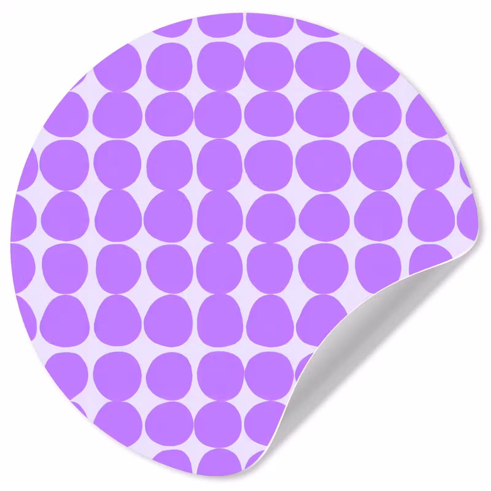 Runde Tapete - Lila – Geometrisch – Punkte – Polka Dot – Muster — 1
