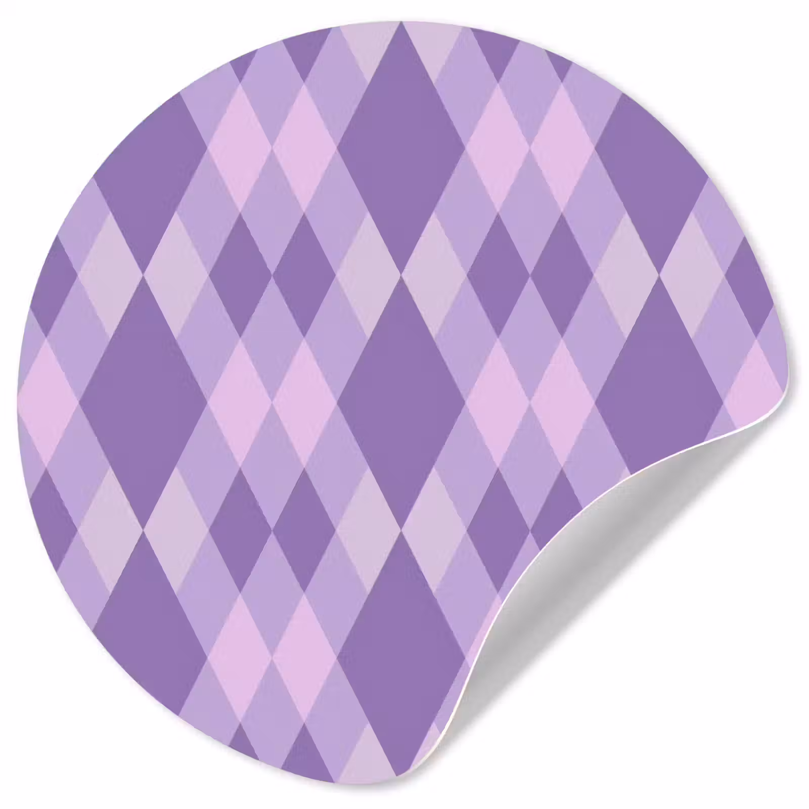 Runde Tapete - Lila – Geometrisch – Rauten – Argyle – Muster — 1