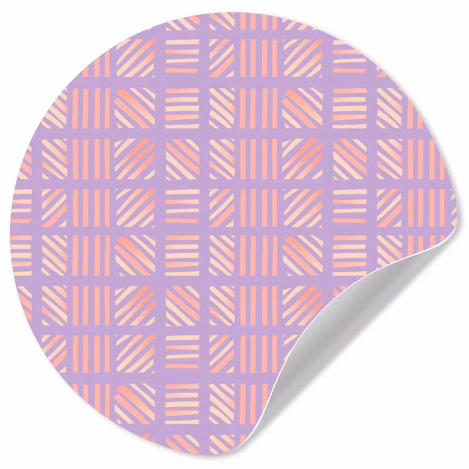 Runde Tapete - Lila – Rosa – Geometrisch – Streifen – Blöcke – Muster — 1