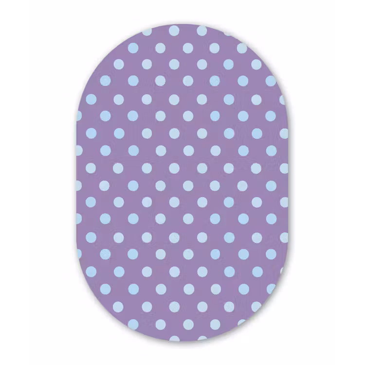 Alu-Dibond-Bild Oval - Lila – Blau – Geometrisch – Punkte – Polka Dot – Muster — 1