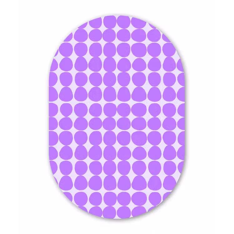 Alu-Dibond-Bild Oval - Lila – Geometrisch – Punkte – Polka Dot – Muster — 1