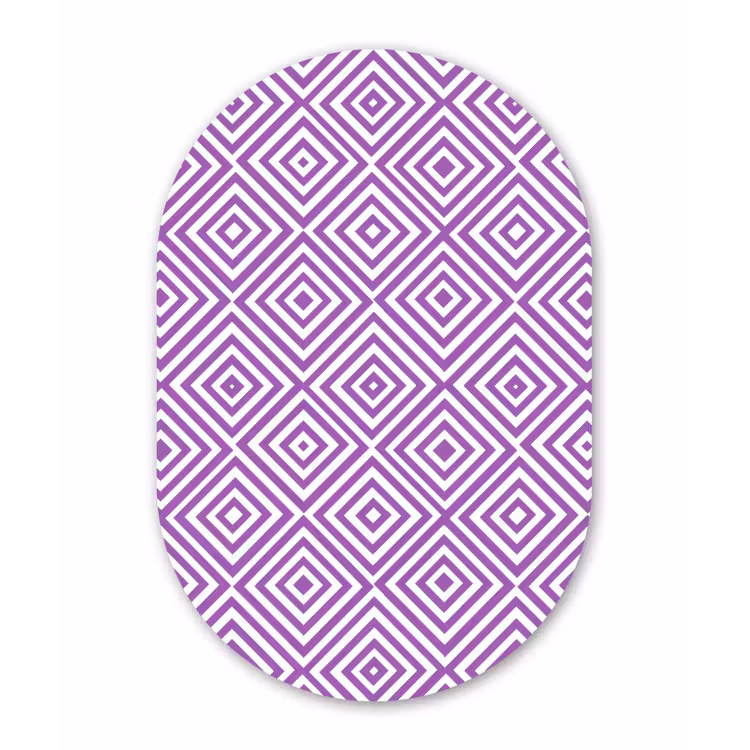 Alu-Dibond-Bild Oval - Lila – Geometrisch – Rauten – Konzentrisch – Muster — 1
