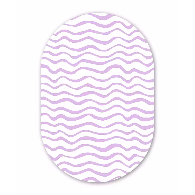 Alu-Dibond-Bild Oval - Lila – Geometrisch – Wellen – Linien – Muster — 1