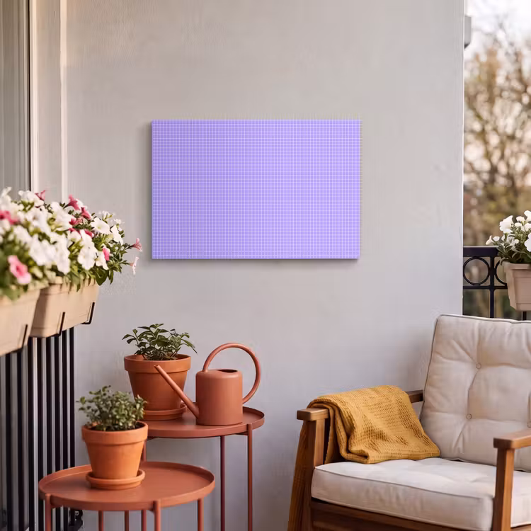 Outdoor Leinwand - Lila – Geometrisch – Raster – Minimalistisch – Muster — 3