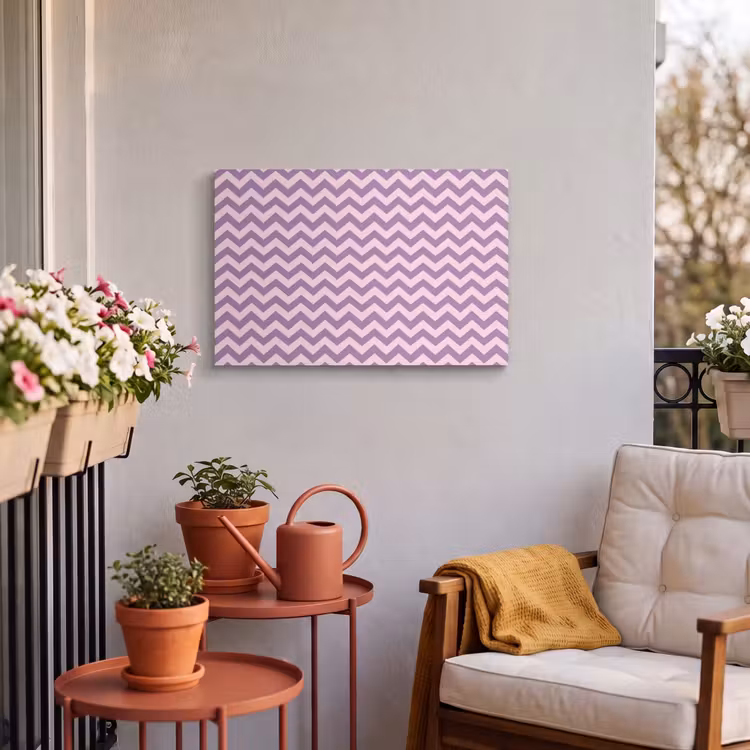 Outdoor Leinwand - Lila – Rosa – Geometrisch – Chevron – Zickzack – Muster — 3