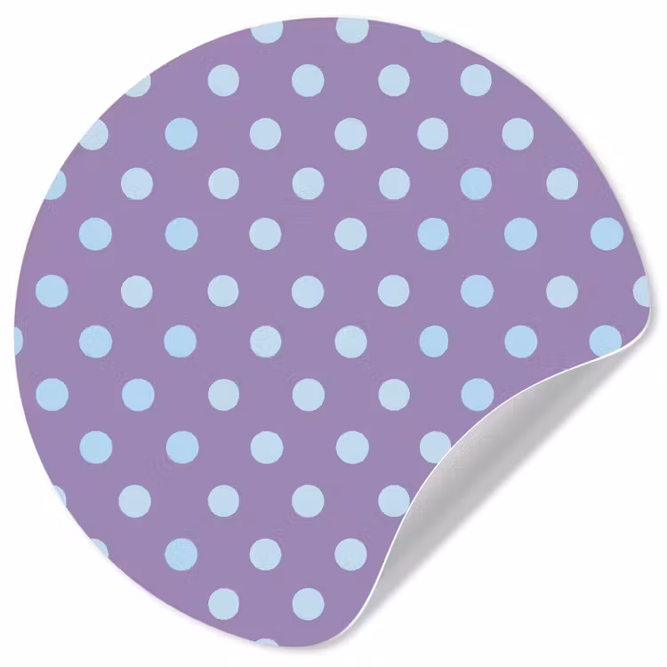 Runde Tapete - Lila – Blau – Geometrisch – Punkte – Polka Dot – Muster — 1