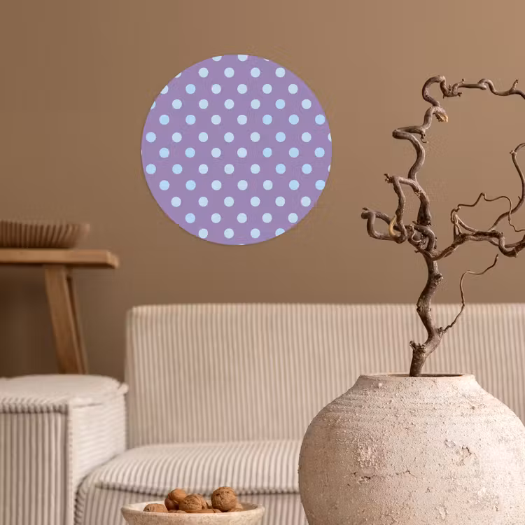 Runde Tapete - Lila – Blau – Geometrisch – Punkte – Polka Dot – Muster — 2