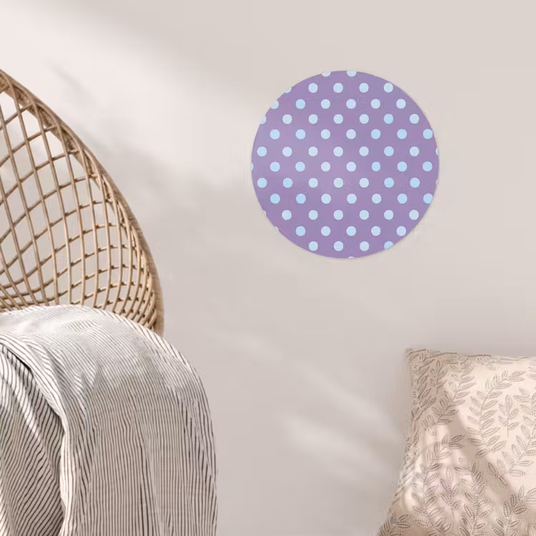 Runde Tapete - Lila – Blau – Geometrisch – Punkte – Polka Dot – Muster — 5