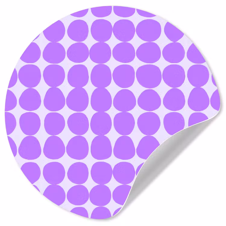 Runde Tapete - Lila – Geometrisch – Punkte – Polka Dot – Muster — 1