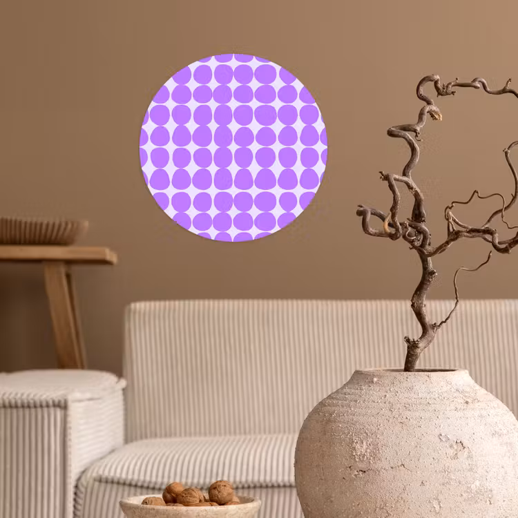 Runde Tapete - Lila – Geometrisch – Punkte – Polka Dot – Muster — 2