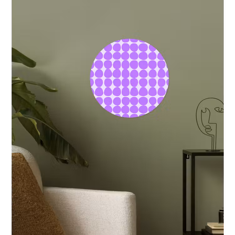 Runde Tapete - Lila – Geometrisch – Punkte – Polka Dot – Muster — 3