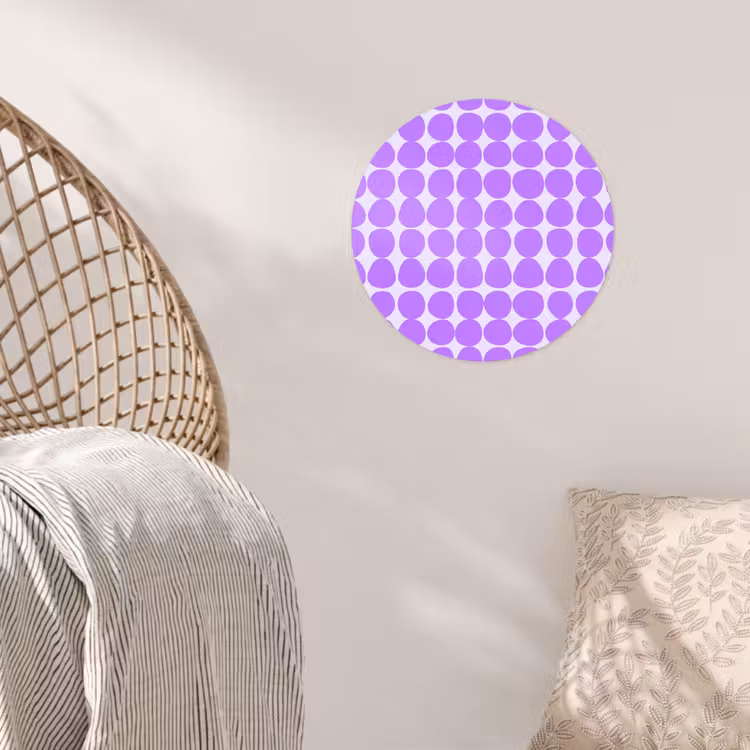 Runde Tapete - Lila – Geometrisch – Punkte – Polka Dot – Muster — 5