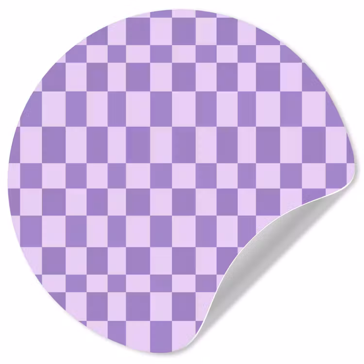 Runde Tapete - Lila – Geometrisch – Schachbrettmuster – Blöcke – Muster — 1