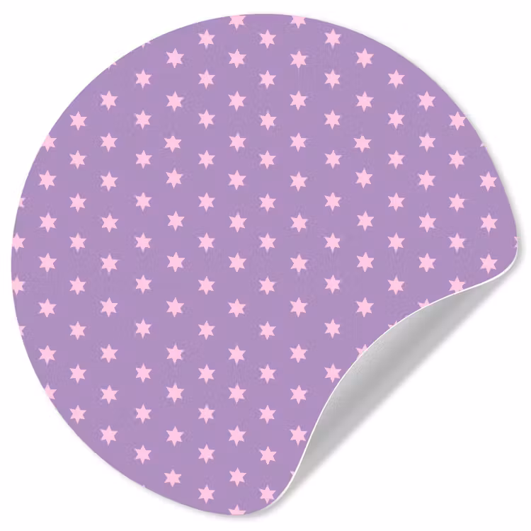 Runde Tapete - Lila – Rosa – Sterne – Geometrisch – Muster — 1
