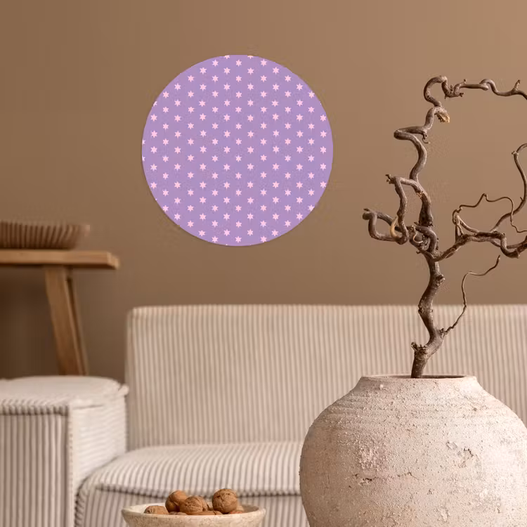 Runde Tapete - Lila – Rosa – Sterne – Geometrisch – Muster — 2