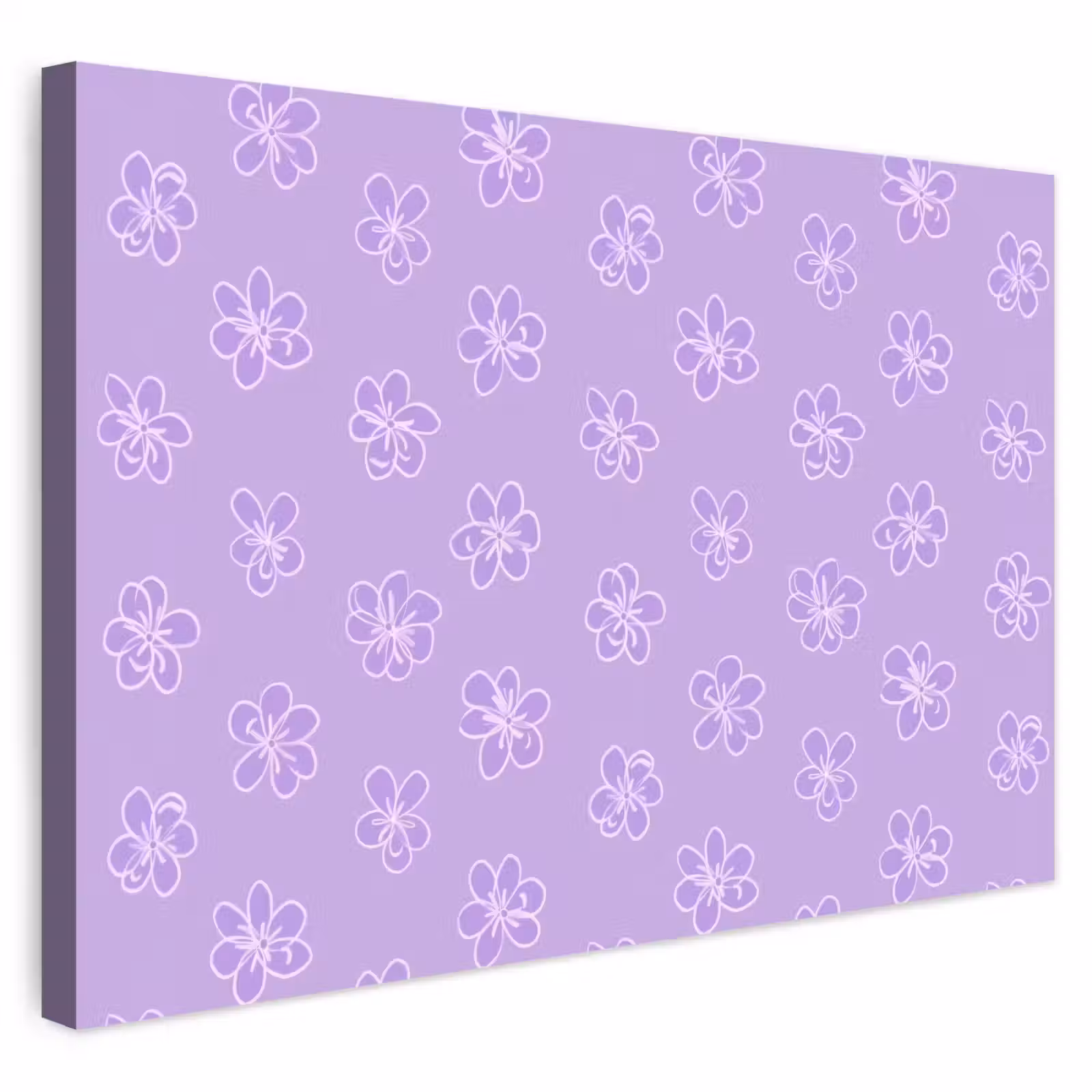 Outdoor Leinwand - Lila – Botanisch – Blumen – Handgezeichnet – Muster — 1