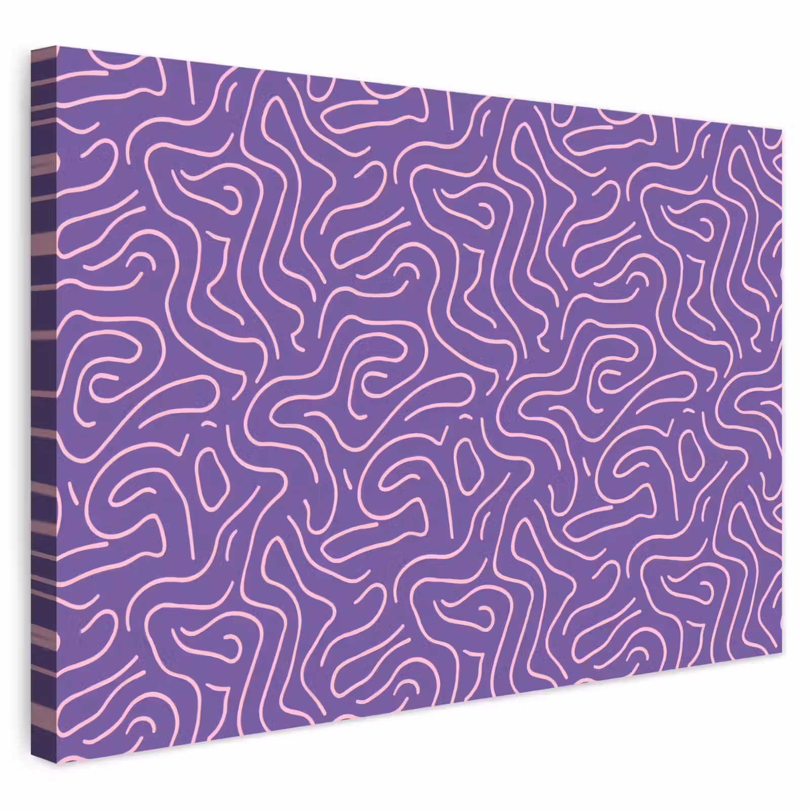 Outdoor Leinwand - Lila – Rosa – Abstrakt – Linien – Labyrinth – Muster — 1