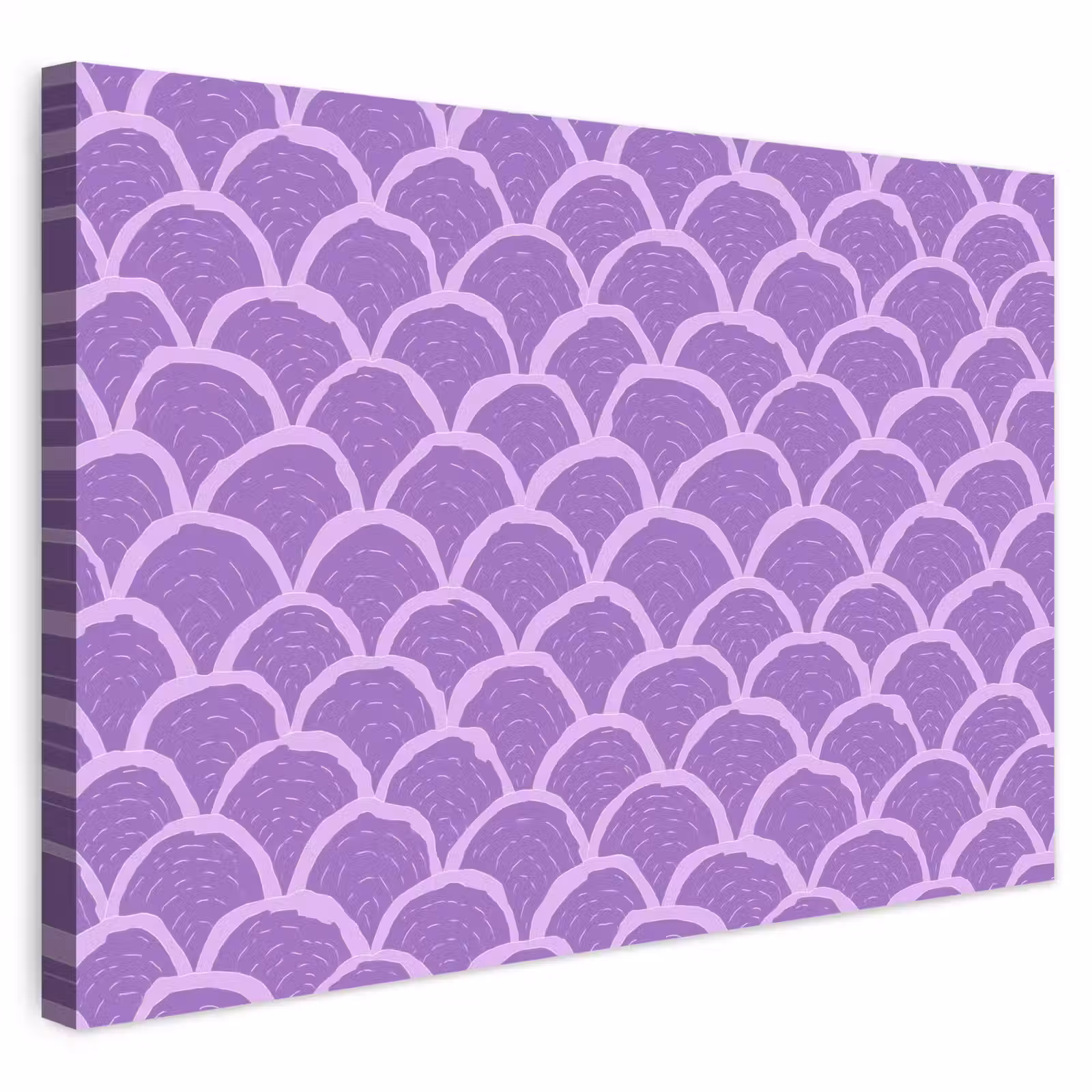 Outdoor Leinwand - Lila – Schuppen – Muscheln – Handgezeichnet – Muster — 1
