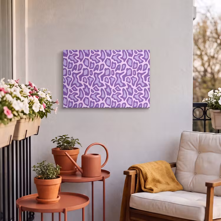 Outdoor Leinwand - Lila – Abstrakt – Leopard – Flecken – Groovy – Muster — 3