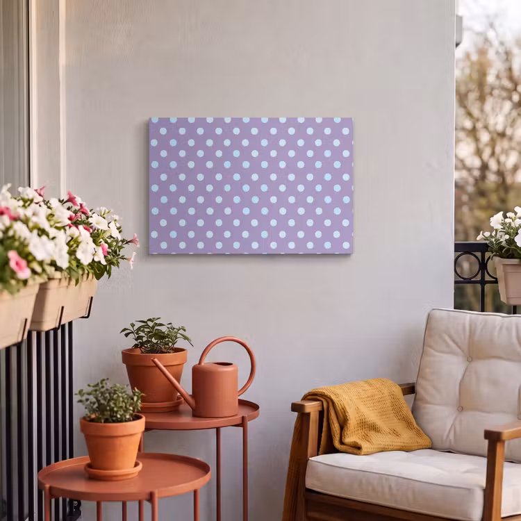 Outdoor Leinwand - Lila – Blau – Geometrisch – Punkte – Polka Dot – Muster — 3