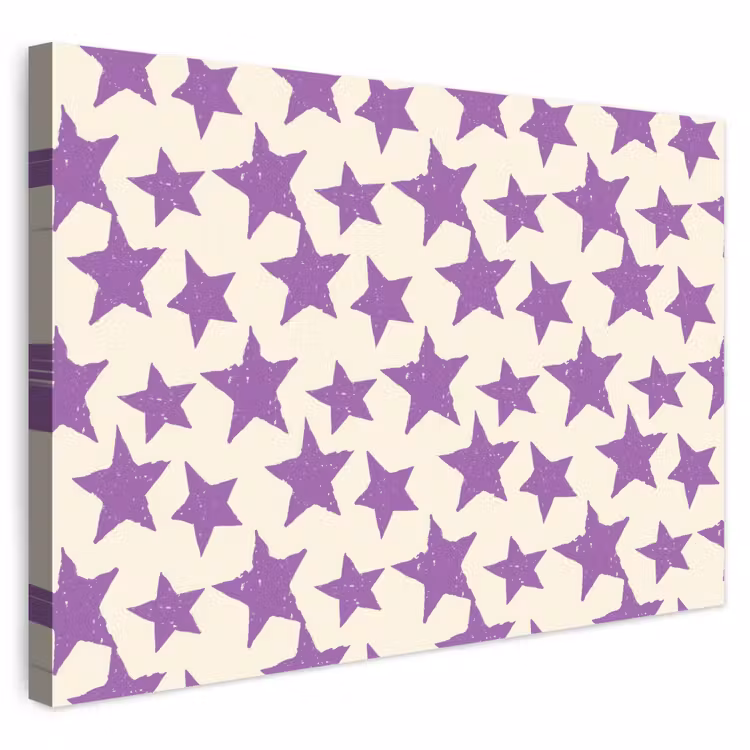 Outdoor Leinwand - Lila – Geometrisch – Sterne – Stempel – Muster — 1