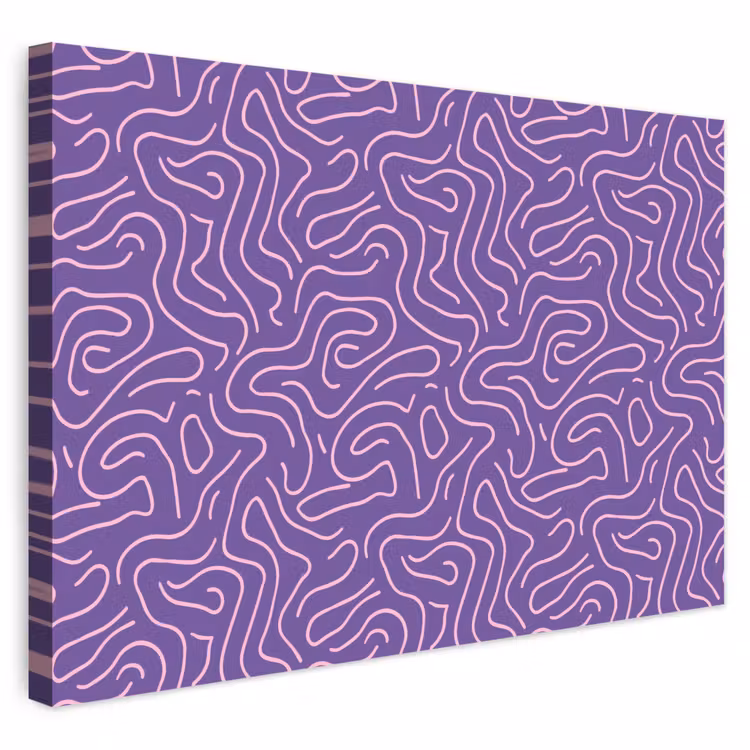 Outdoor Leinwand - Lila – Rosa – Abstrakt – Linien – Labyrinth – Muster — 1
