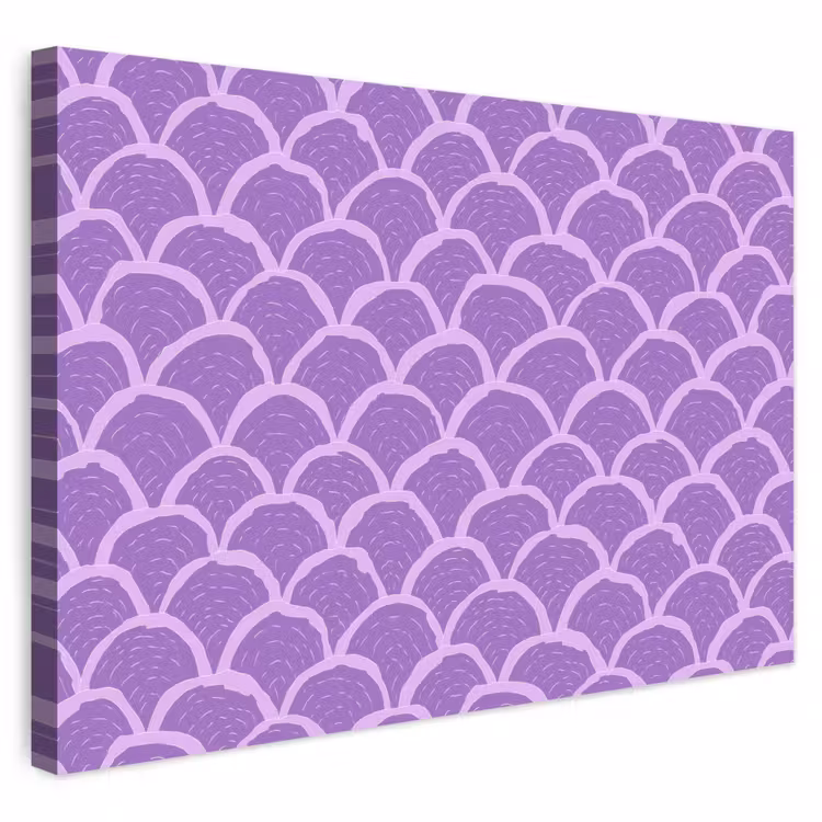 Outdoor Leinwand - Lila – Schuppen – Muscheln – Handgezeichnet – Muster — 1