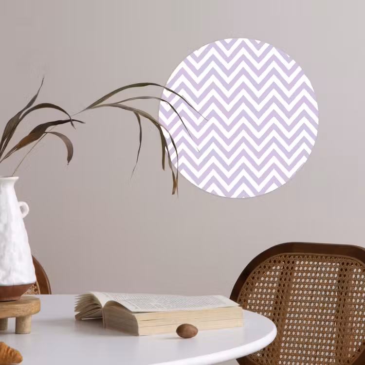 Runde Tapete - Lila – Geometrisch – Chevron – Zickzack – Muster — 4