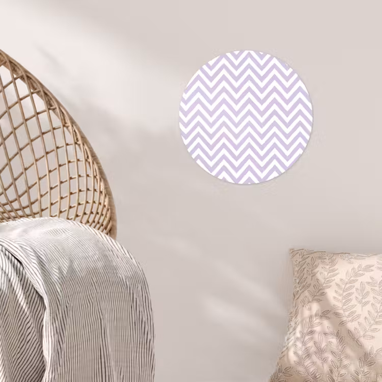 Runde Tapete - Lila – Geometrisch – Chevron – Zickzack – Muster — 5