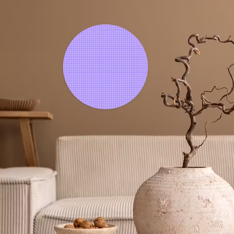 Runde Tapete - Lila – Geometrisch – Raster – Minimalistisch – Muster — 2
