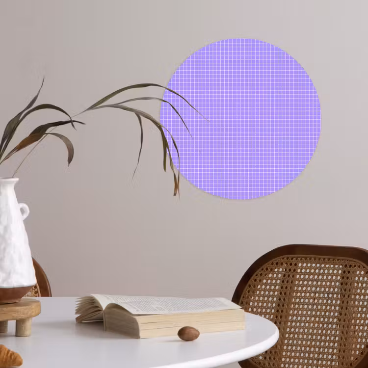 Runde Tapete - Lila – Geometrisch – Raster – Minimalistisch – Muster — 4