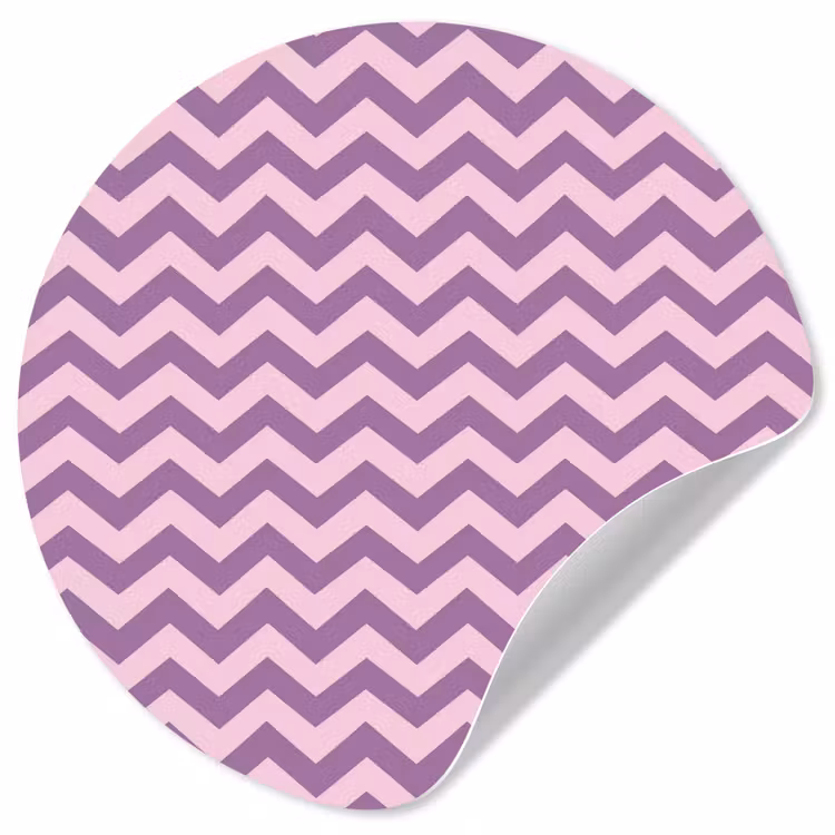 Runde Tapete - Lila – Rosa – Geometrisch – Chevron – Zickzack – Muster — 1