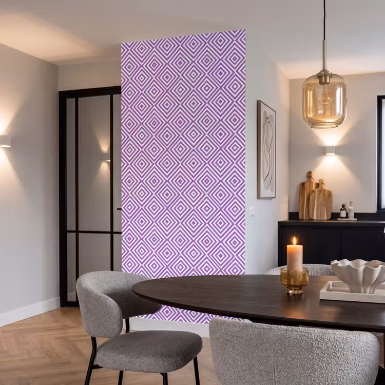 Tapete - Lila – Geometrisch – Rauten – Konzentrisch – Muster — 5