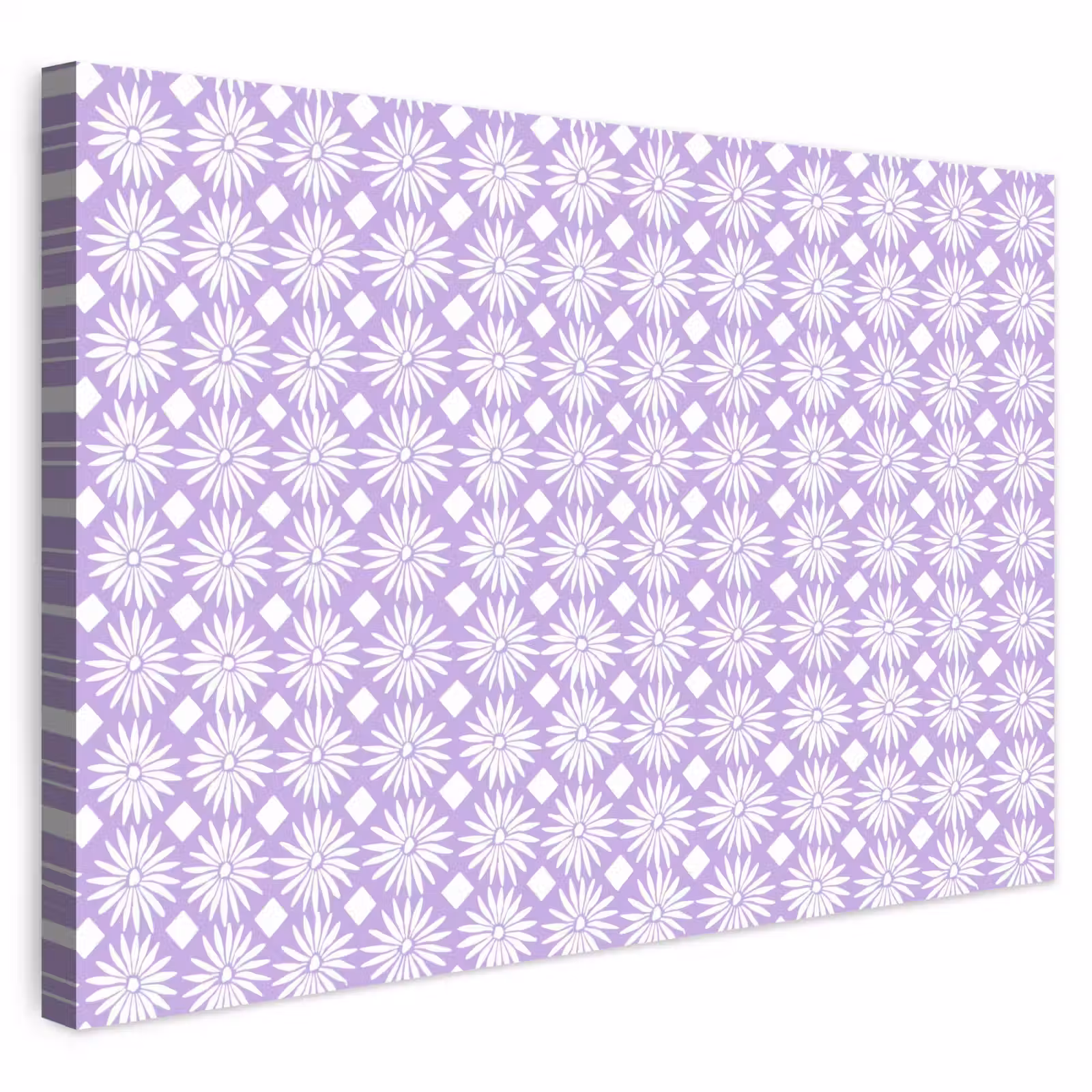 Outdoor Leinwand - Lila – Botanisch – Blumen – Gänseblümchen – Muster — 1