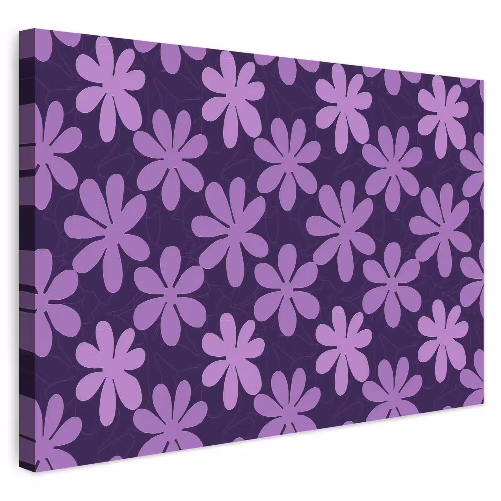 Outdoor Leinwand - Lila – Botanisch – Blumen – Retro – Muster — 1