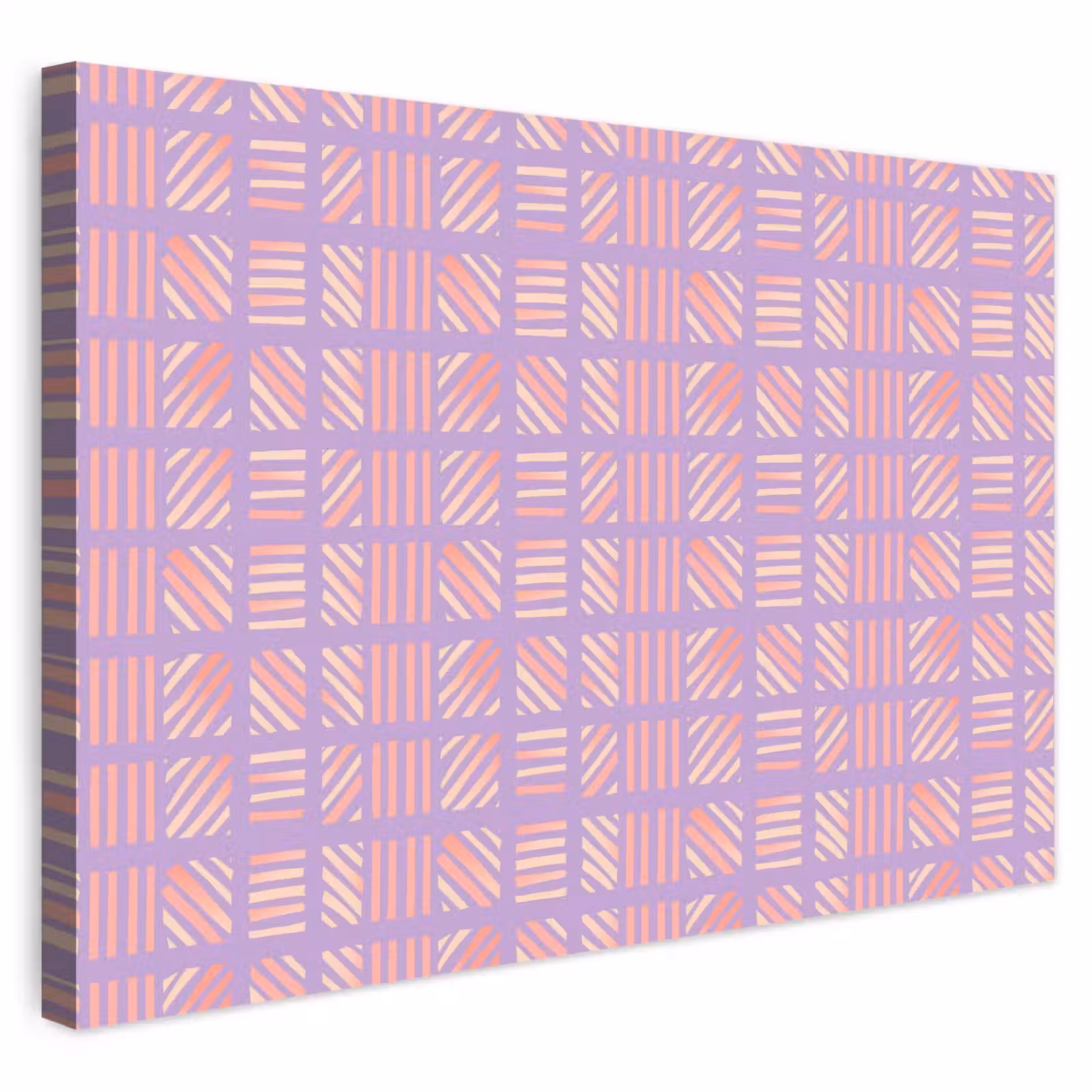 Outdoor Leinwand - Lila – Rosa – Geometrisch – Streifen – Blöcke – Muster — 1