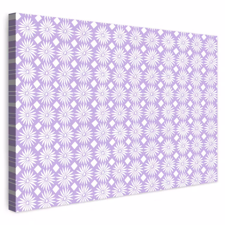 Outdoor Leinwand - Lila – Botanisch – Blumen – Gänseblümchen – Muster — 1