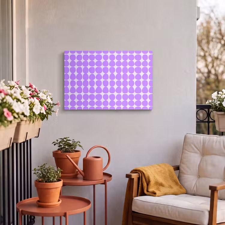 Outdoor Leinwand - Lila – Geometrisch – Punkte – Polka Dot – Muster — 3