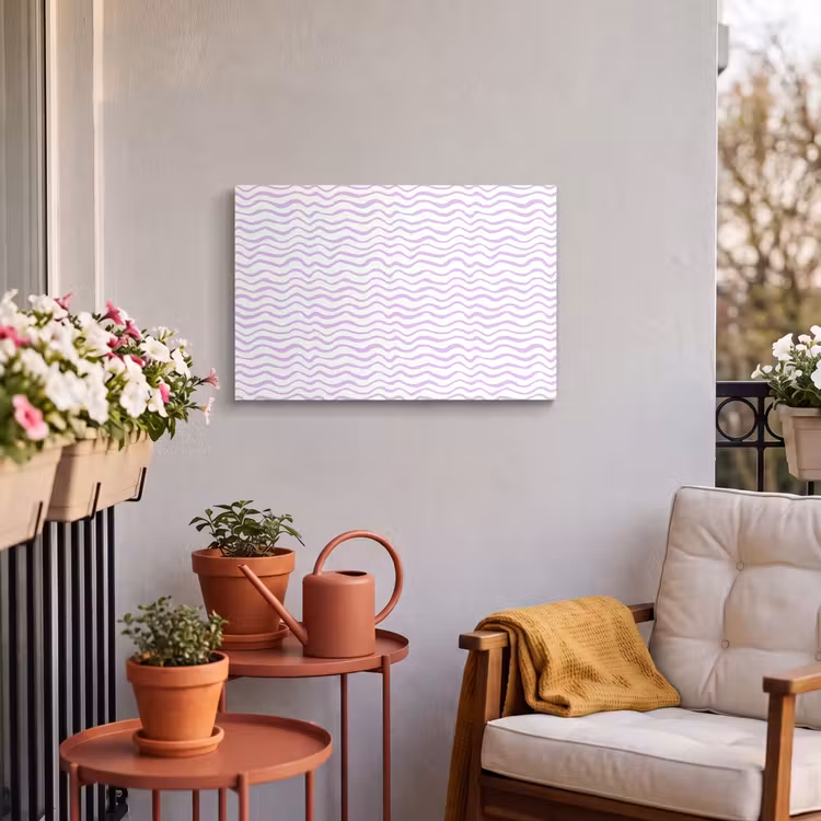 Outdoor Leinwand - Lila – Geometrisch – Wellen – Linien – Muster — 3